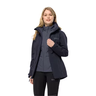 Kurtki damskie - Damska kurtka 3w1 Jack Wolfskin BERGLAND 3IN1 JKT W graphite - XS - grafika 1