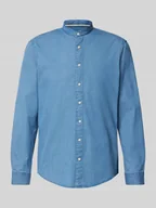 Koszule męskie - Koszula jeansowa o kroju casual fit ze stójką - miniaturka - grafika 1