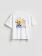 Koszulki dla chłopców - Reserved - T-shirt z nadrukiem - biały - miniaturka - grafika 1