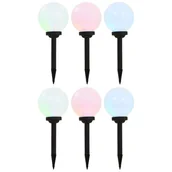 Lampy ogrodowe - vidaXL Lampy solarne do ogrodu, 6 szt., LED, kuliste, 20 cm, RGB - miniaturka - grafika 1