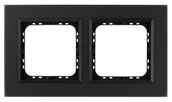 Klawisze i ramki - Ospel Ramka podwójna SONATA szronione szkło 4mm - czarny/czarny - miniaturka - grafika 1