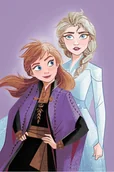 Koce i narzuty dla dzieci - Koc z mkrofibry 100x150 Frozen Kraina Lodu Anna Elsa fioletowy - miniaturka - grafika 1