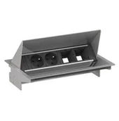 Gniazdka elektryczne - BACHMANN CONEO Set 2xUTE 2xCM 0.2m GST18 białe aluminium - miniaturka - grafika 1