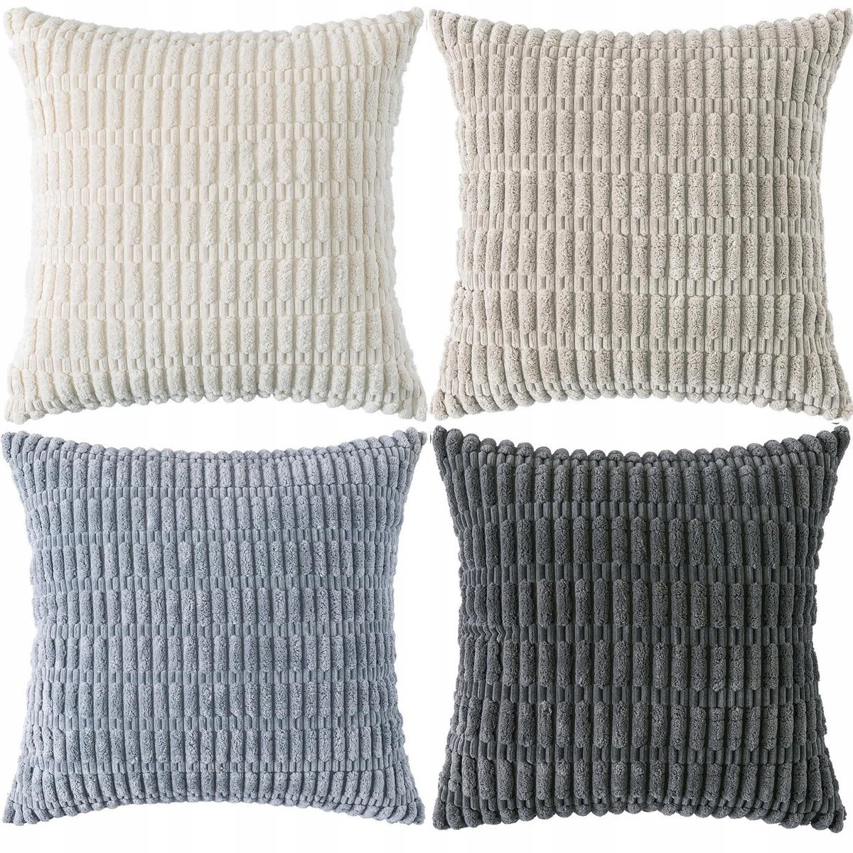 CI CI Zestaw 4 Poszewek 40x40 Szare Welurowe Na Sofę