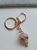 Breloki - Złoty Brelok Breloczek Kościotrup Cyrkonie Do Auta - miniaturka - grafika 1