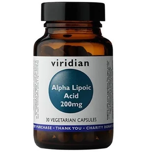 Viridian Alpha Lipoic Acid (ALA) 200mg / Kwas alfa liponowy (30 kapsułek) Viridian - Układ pokarmowy - miniaturka - grafika 1
