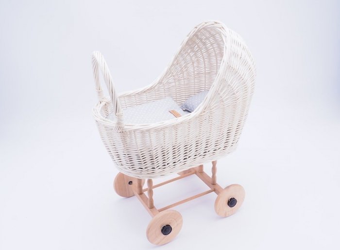 Wnuk Wózek dla lalek biały Klasyczny/50cm