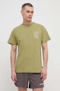 Koszulki męskie - Jack Wolfskin t-shirt Jack Tent męski kolor zielony z nadrukiem - grafika 1