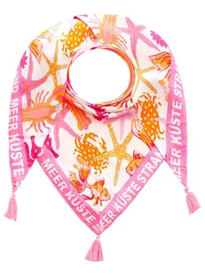 Zwillingsherz Chusta trójkątna w kolorze kremowo-jasnoróżowo-pomarańczowym - 200 x 90 cm - Apaszki i szaliki damskie - miniaturka - grafika 1
