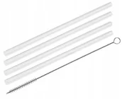 Słomki do napojów - Słomki Fackelmann Szklane 4 Sztuki Ze Szczoteczką - miniaturka - grafika 1