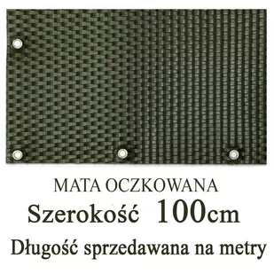 Mata,osłona balkonowa OCZKOWANA z technorattanu, kolor zielony, szerokość 1,00 m - Parawany - miniaturka - grafika 1