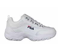 Buty dla dziewczynek - Buty dziecięce Fila 10107811FG STRADA LOW KIDS Białe - miniaturka - grafika 1
