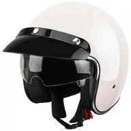 Kaski motocyklowe - Kask Na Skuter Motocyklowy Otwarty Z Daszkiem Bb 588 -Przyciemniona Blenda Xl Biały - miniaturka - grafika 1