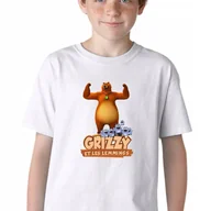 Moda i Uroda OUTLET - P185 KOSZULKA DZIECIĘCA GRIZZY I LEMINGI PREZENT JAKOŚC BAWEŁNA 116 - miniaturka - grafika 1