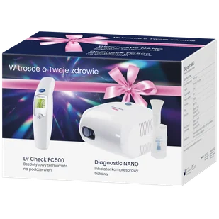 Zestaw Diagnostic, Nano, inhalator kompresorowy + Dr Check FC500, termometr bezdotykowy na podczerwień - Inhalatory i akcesoria - miniaturka - grafika 1