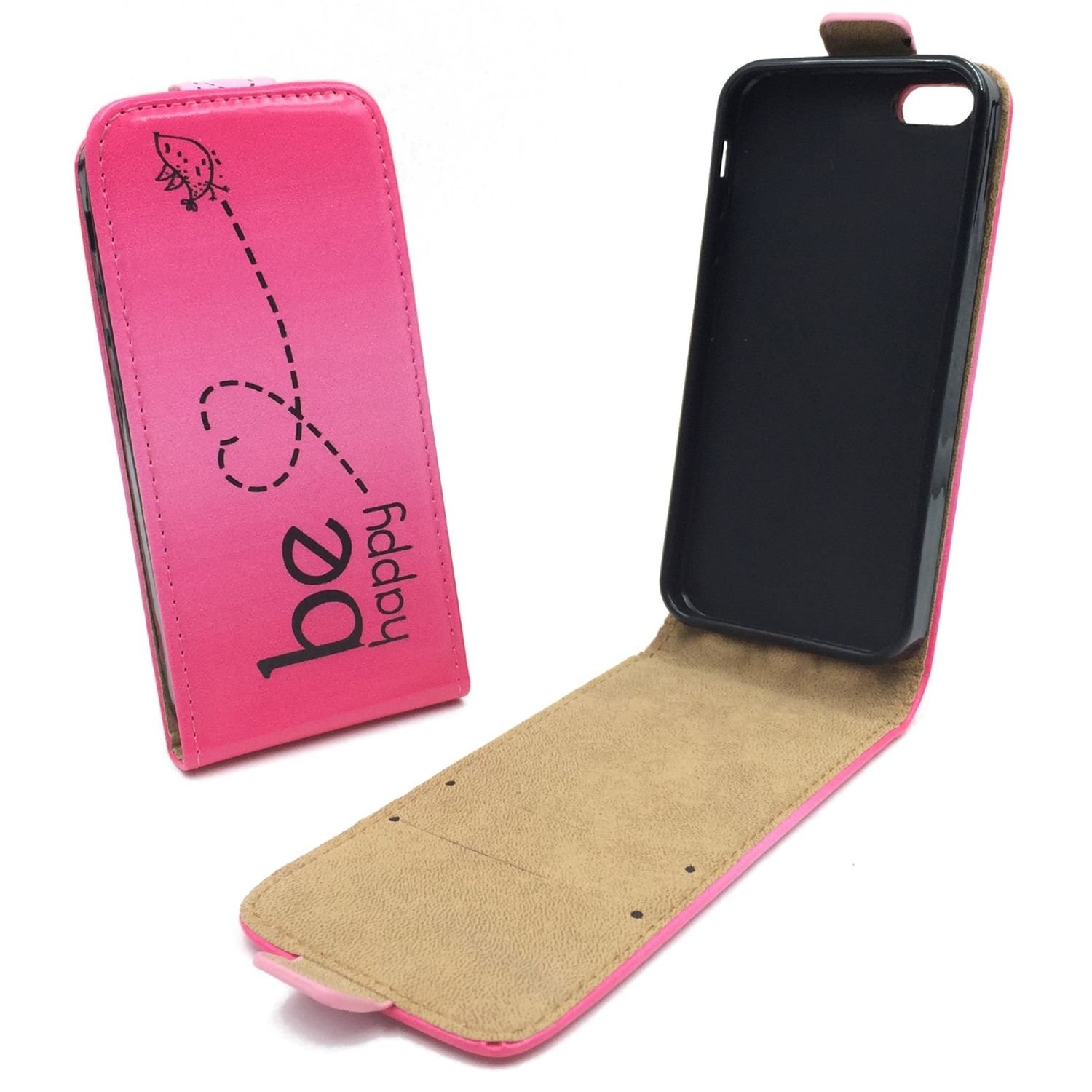 Etui na telefon komórkowy Etui na telefon komórkowy Apple iPhone SE 5 5s Be Happy Pink
