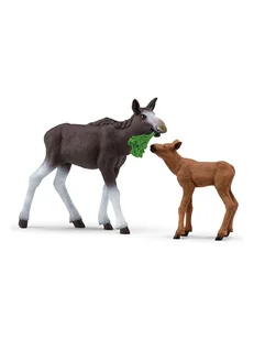 Schleich Zestaw figurek "Moose with calf" do zabawy - 3+ - Zabawki kreatywne - miniaturka - grafika 1