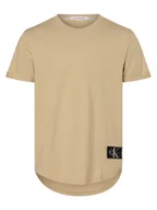 Koszulki męskie - Calvin Klein Jeans T-shirt męski Mężczyźni Bawełna beżowy jednolity, S - miniaturka - grafika 1