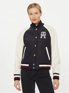 Tommy Hilfiger Kurtka bomber WW0WW39152 Granatowy Regular Fit - Kurtki damskie - miniaturka - grafika 1