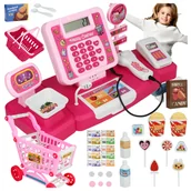 Zabawy w naśladowanie dorosłych - INTERAKTYWNA KASA FISKALNA SKLEPOWA DLA DZIECI SUPERMARKET SKLEP AKCESORIA - miniaturka - grafika 1