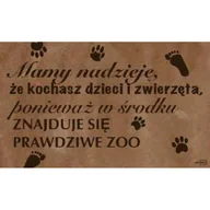Wycieraczki - Wycieraczka materiałowa ZOO 40 x 60 cm brązowy - miniaturka - grafika 1