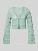 Swetry damskie - Kardigan rozpinany o kroju regular fit z mieszanki bawełny model 'NATALIE' - miniaturka - grafika 1