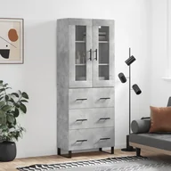 Szafki nocne - vidaXL Witrynka, szarość betonu 69,5x34x180 cm materiał drewnopochodny - miniaturka - grafika 1