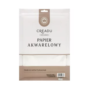 Creadu, Papier do akwareli rough, 300 gsm, 100% bawełna 190 x 260 mm, 10 sztuk - Podobrazia, bloki, papiery - miniaturka - grafika 1