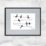 Obrazy i zdjęcia na płótnie - Grafika z ramą nr 6 - ptaki - miniaturka - grafika 1