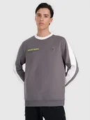 Bluzy męskie - 4F Bluza dresowa nierozpinana bez kaptura męska - szara L - miniaturka - grafika 1