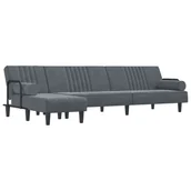 Narożniki - Sofa rozkładana L, ciemnoszara, 260x140x70 cm, aks - miniaturka - grafika 1