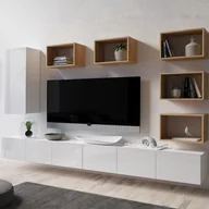 Inne meble do salonu - Meblościanka 37 Calabrini Calabrini GIB Meble Czarny Mat / Czarny Połysk / Dąb Artisan - miniaturka - grafika 1