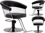 Fotele fryzjerskie - Fotel fryzjerski Zoe Black hydrauliczny obrotowy podnóżek do salonu fryzjerskiego krzesło fryzjerskie - miniaturka - grafika 1