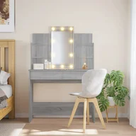 Toaletki - vidaXL Toaletka z oświetleniem LED, szary dąb sonoma, 96x40x142 cm - miniaturka - grafika 1