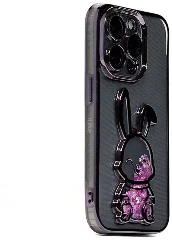 iLike Tylny pokrowiec Apple iPhone 15 Pro Silicone Case Print Desire Rabbit Purple ILIAPP15PPDRPP