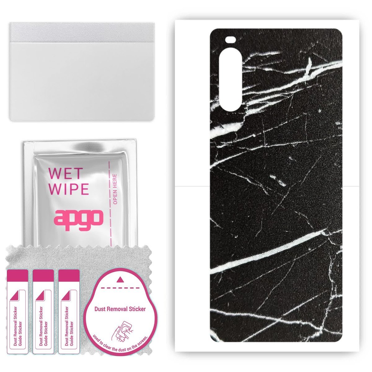 Folia naklejka skórka strukturalna na TYŁ do Sony Xperia 10 III SOG04 - Marmur Ciemny - apgo SKINS