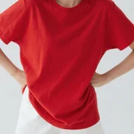 Bluzki damskie - TEMU Damska bluzka z krótkim rękawem w jednolitym kolorze, codzienna i stylowa letnia koszulka - miniaturka - grafika 1