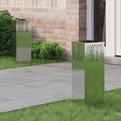 Lampy ogrodowe - vidaXL Słoneczna LED lampa na ścieżkę Jodełka 2 pcs Galwanizowany - miniaturka - grafika 1