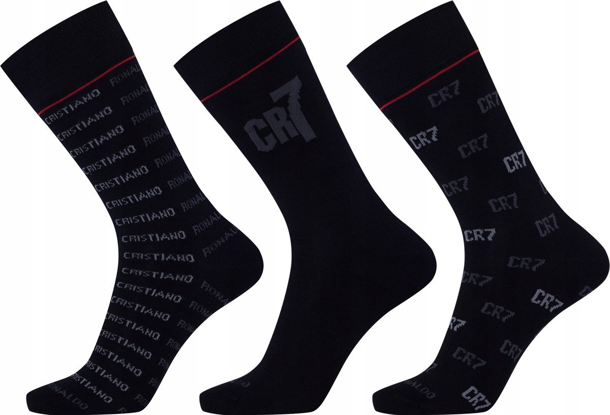 CR7 Cristiano Ronaldo-3 Par Skarpet Męskich w Eleganckim Opakowaniu Mix