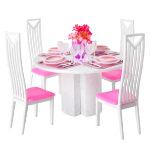 Mebelki dla Lalek do Domku Iso Trade Meble Stół Krzesła Zastawa Zestaw 43el - Akcesoria dla lalek - miniaturka - grafika 1