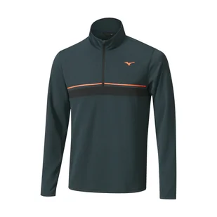 Męska bluza golfowa Mizuno Breath Thermo ST 1/4 Zip navy - Golf - miniaturka - grafika 1