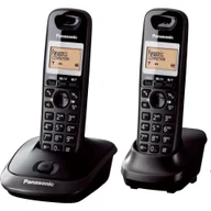 Telefony OUTLET - Panasonic KX-TG2512PD telefon bezprzewodowy DECT z 2 słuchakami (wysoka jakość rozmowy, podświetlany ekran LCD 1.4"), czarny - miniaturka - grafika 1