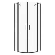 Kabiny prysznicowe - Kabina prysznicowa SEVANTE 90x90 półokrągła uchylna FONTANA czarny 1 szt. - miniaturka - grafika 1