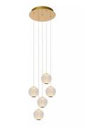 Lampy sufitowe - Lucide Cintra 13499/22/60 lampa wisząca zwis 5x21W LED 2700 złota - miniaturka - grafika 1