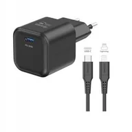 Ładowarki do telefonów - Ładowarka sieciowa Swissten GAN 1x USB-C 35W PD + Datový kabel USB-C/Lightning 1,2 M (22070250) Czarna - miniaturka - grafika 1