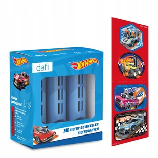 HOT WHEELS 3 Filtry do Butelki Filtrującej Dafi Niebieskie + Naklejki - Wkłady filtrujące - miniaturka - grafika 1