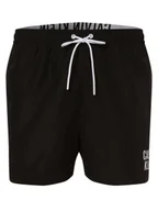 Spodenki męskie - Calvin Klein Męskie spodenki kąpielowe Mężczyźni Sztuczne włókno czarny nadruk, M - miniaturka - grafika 1