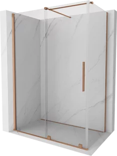 Mexen Velar kabina prysznicowa rozsuwana 160x70 cm, transparent, miedź szczotkowana - 871-160-070-01-65 - Kabiny prysznicowe - miniaturka - grafika 1