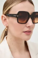 Okulary przeciwsłoneczne - Tom Ford okulary przeciwsłoneczne damskie kolor brązowy FT1082_5452F - miniaturka - grafika 1