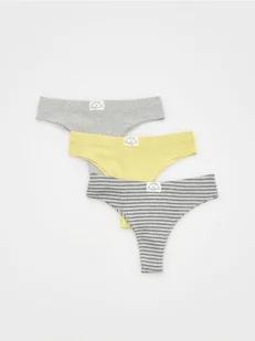 Reserved - Bawełniane majtki brazyliany 3 pack - jasnoszary - Moda i Uroda OUTLET - miniaturka - grafika 1